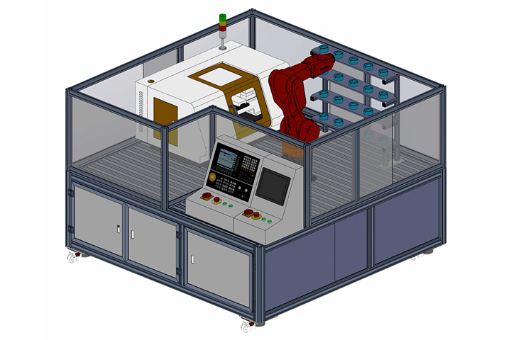 工業(yè)機器人上下料數控車床實訓系統(tǒng)